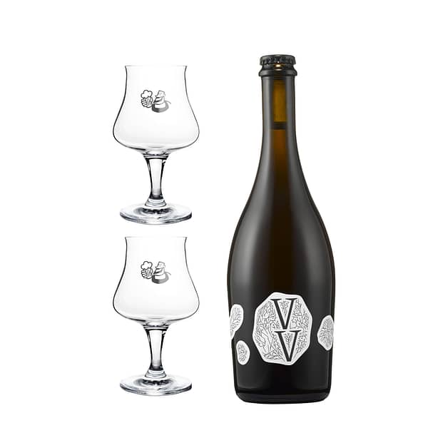 Coffret de bière Vieille Vigne et verres Peugeot saveurs adopte un brasseur