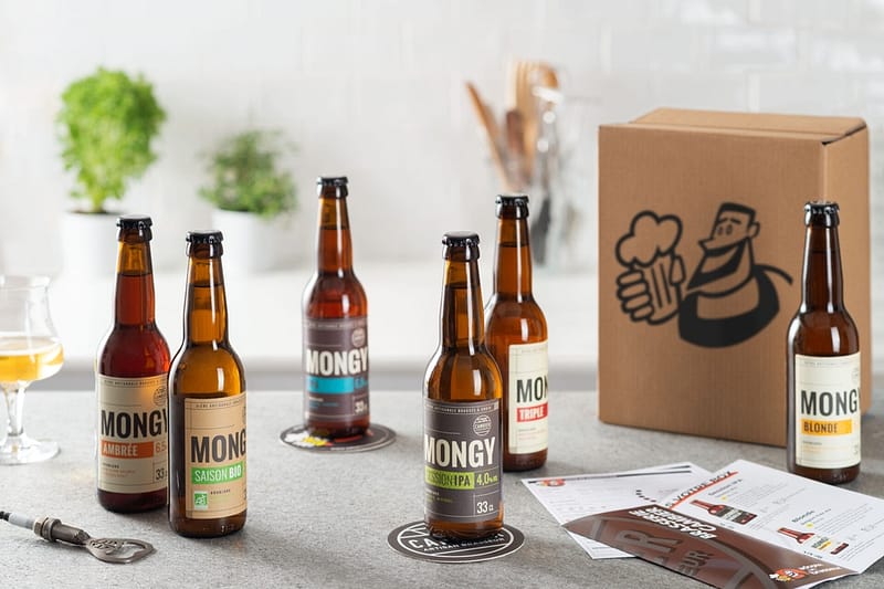 6 bouteilles de bières artisanales contenues dans une box bières par abonnement