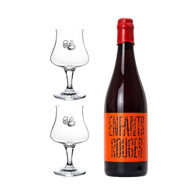 Coffret 2 verres 1 bière Enfants Rouges par la Brasserie BAPBAP